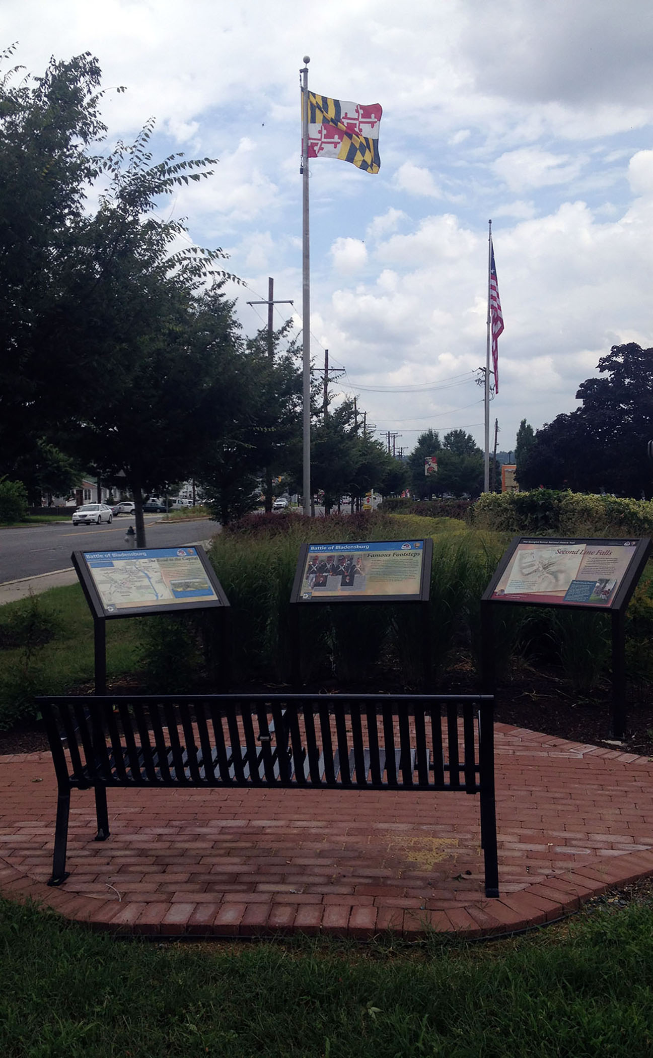 These three waysides were designed for a pocket park to commemorate the War of 1812.
